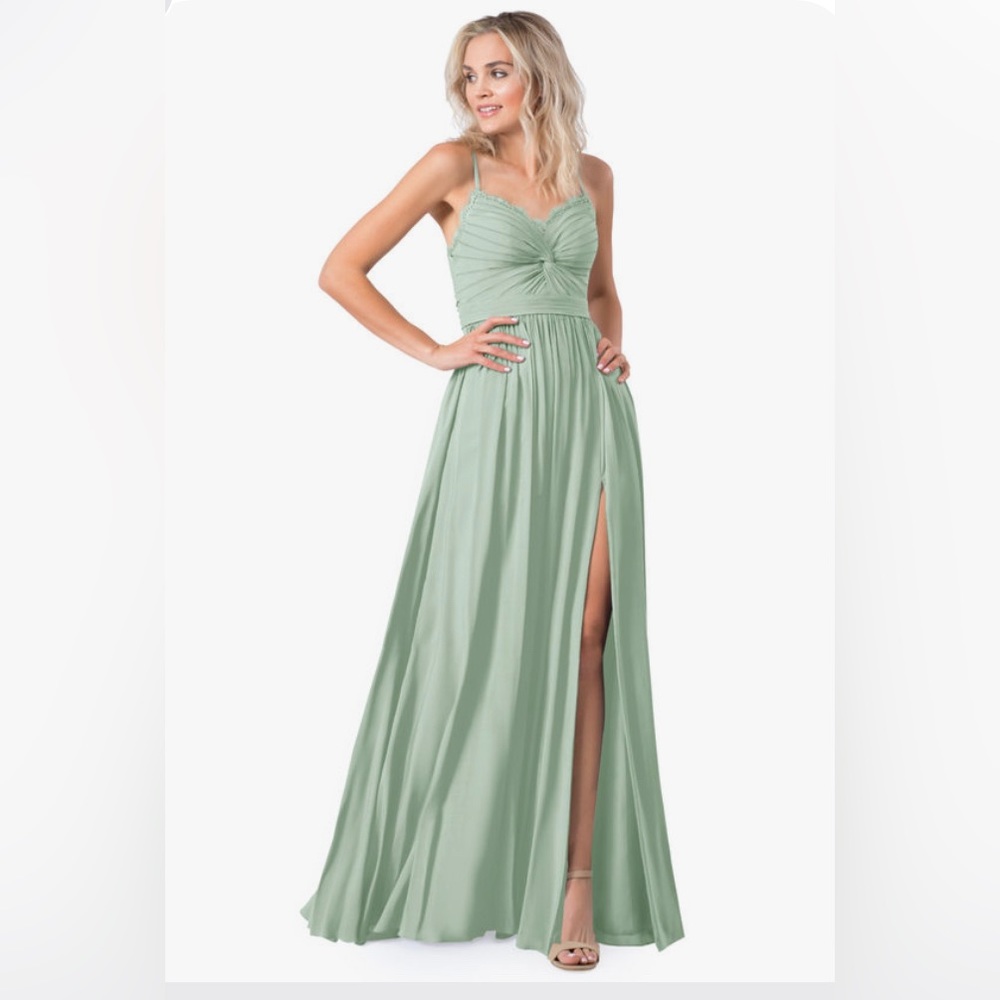 Azazie Delora dress agave